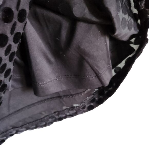 Talbots Shirt Black Medium Women's 3/4 Sleeve Polka Dot Top Blouse Velvet NEW - Picture 8 of 12